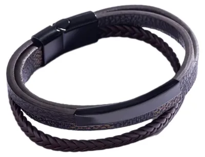 Obrázek produktu pro Trojitý hnědý kožený náramek pro muže MCGB5039B