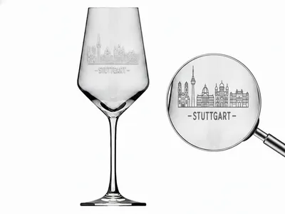 Produktbild von Valhalla Weinglas Gravur Stuttgart 350ml spülmaschinenfest