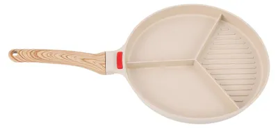 Image de Poêle antiadhésive pour le petit-déjeuner, polyvalente, avec grille divisée, idéale pour les œufs, les steaks, les omelettes, pour une utilisation à la maison sur tous types de plaques de cuisson