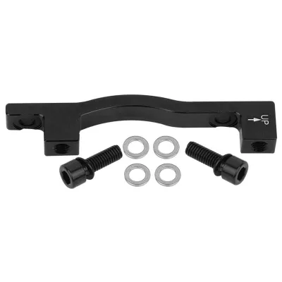 Image de Adaptateur pour étrier de frein à disque A-F203, aluminium, pour VTT et vélos tout terrain, noir, robuste