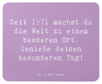 Produktbild von Mr. & Mrs. Panda Mouse Pad Spruch 1971 Geburtstag - Lavendeltraum - Geschenk, computer mauspad, Nostalgie, Happy Birthday, Geburtstagskind, Geburtstagsgeschenk, Alter