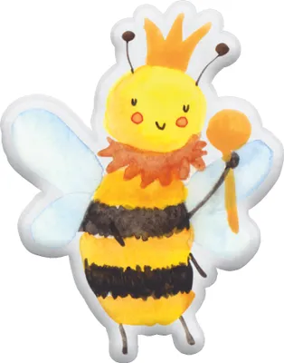 Produktbild von Mr. & Mrs. Panda Dekokissen Biene König 55 cm - Weiß - Geschenk, Stofftier, Plüschtier, Kuschelkissen, Kuscheltier, Zierkissen