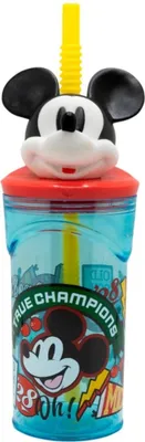 Produktbild von Disney Disney Mickey Mouse Becher 3D Kindertrinkbecher 360ml mit Strohhalm