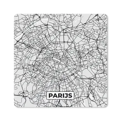 Produktbild von MuchoWow® Mauspad Mousepad Paris - Stadtplan - Schwarz und weiß - Karte 20x20 cm - Mousepads - Maus Mat - Pad - Mausunterlage - Desk Mat - Bureauartikeln