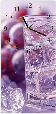 Produktbild von Wanduhr aus Glas mit Motiv Traubeneisgetränk- 30 x 60 cm - inkl. Aufhängesystem