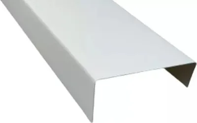 A white metal profile with a U-shape.