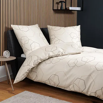 Produktbild von Janine Mako-Satin Bettwäsche J.D. 87114 naturell 140x200 cm + 70x90 cm
