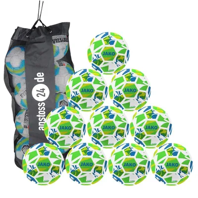 Produktbild von Ballset JAKO Jugendball River inkl. Ballsack  10 Bälle 4 weiß/neongrün/neongelb. 290g