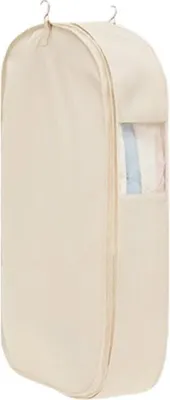 Immagine prodotto di INF Custodia antipolvere in raso per armadio, porta abiti per cappotti e vestiti Beige Grande