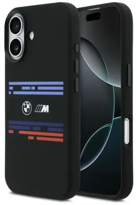 Obrázok produktu pre Silikónové horizontálne puzdro BMW M MagSafe pre iPhone 17 - čierna
