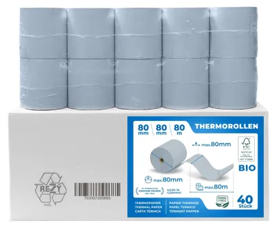 Obrázek produktu pro Ekologické termopapíry, 80 mm x 80 m, pro pokladní systémy