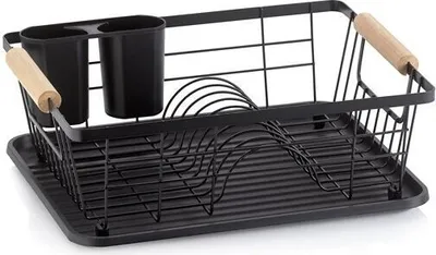 Zdjęcie produktu dla KELA Metalowy ociekacz do naczyń Rica czarny 35,0x28,0x13,0cm KL-11713