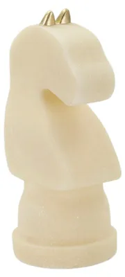 Produktbild von Mauro Ferretti Dekofigur Schachpferd Quarzy 14x13x31 cm weiß gold