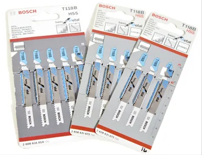 Image de Lames de scie sauteuse BOSCH Lames de scie sauteuse Outils de sciage Tôle Métal Set de 3 pièces