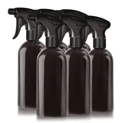 Produktbild von 6x 500ml Sprühkopf-Flasche, Kunststoff, schwarz