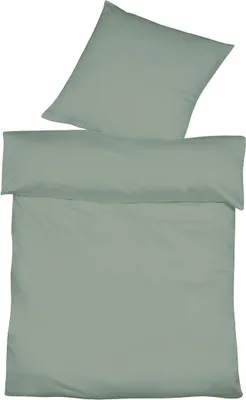 Produktbild von Fleuresse Halbleinen Bettwäsche Provence 155x220 cm + 80x80 cm salbei
