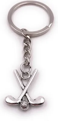 Produktbild von Onwomania Schlüsselanhänger Hockey Schläger Ball Mannschaft Sport silber Anhänger Keychain