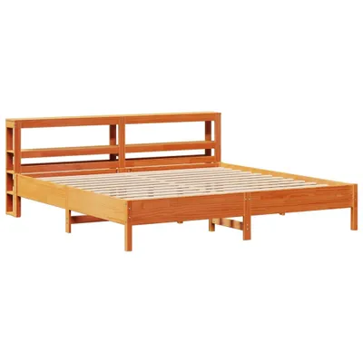 Image de Cadre de lit sans matelas cire marron 180x200cm bois pin massif