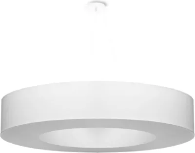 Produktbild von Kronleuchter SATURNO 90 weiß 8xE27 15W Stoff/PVC/Stahl 112x90x90cm Sollux Lighting