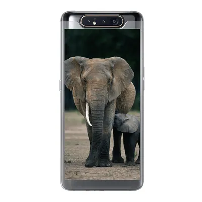 Produktbild von MuchoWow® Handyhülle Schutzhülle Hülle für Samsung Galaxy A80 Elefant - Tiere - Flachland - Natur Silikon Softcase Handy Hülle - Schutzdeckel