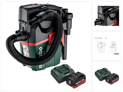 Produktbild von Metabo AS 18 L PC Compact Akku Sauger 18 V 6 l IPX4 Staubklasse L Nass und Trocken + 1x Akku 10,0 Ah + Ladegerät