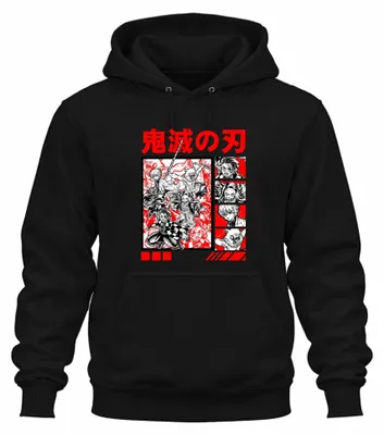 Produktbild von 鬼滅の刃 Dämonenjäger Anime Manga Tanjiro Nezuko Inosuke Hoodie Kapuzenpullover, Schwarz, L