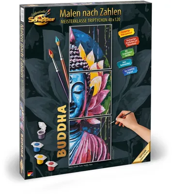 Produktbild von Schipper 609470916 Malen nach Zahlen - Buddha - Master Class Triptych 40x120cm