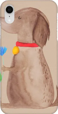 Produktbild von Mr. & Mrs. Panda Iphone XR Handyhülle Hund Blume - Hundeglück - Geschenk, Hunde, Halsband, Sprüche, Handy Case, Premium Kunststoff, Süß