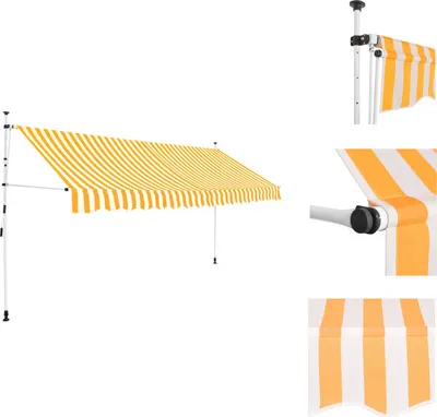 Produktbild von vidaXL Einziehbare Markise Handbetrieben 350 cm Orange/Weiß Gestreift -  Markisen