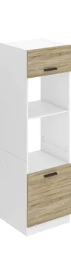 Obrázok produktu pre Belini mikrovlnná rúra, kuchynské skrinky, vysoká kuchynská linka SSP. Skrinka na mikrovlnnú rúru - šírka 60 cm a výška 204 cm. Kuchynský bufet s 2 dvierkami a 2 policami, dub Sonoma