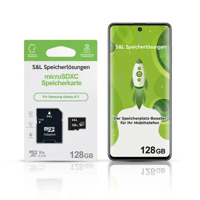Produktbild von microSD Speicherkarte S&L für Samsung Galaxy A71 - Speicherkapazität: 128 GB