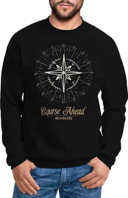 Produktbild von Herren Sweatshirt Pullover Kompass Windrose Navigator Segeln Rundhalspullover Neverless® schwarz XL