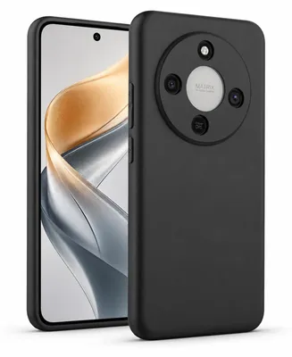 Immagine prodotto di Custodia in silicone per Honor Magic 8 Lite - Custodia protettiva nera opaca - Cover posteriore per cellulare