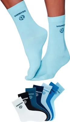 Produktbild von H.I.S. Socken Fußballsocken, Lustige bunte Kindersocken 7 -teilig bunt-blau Größe 35/38