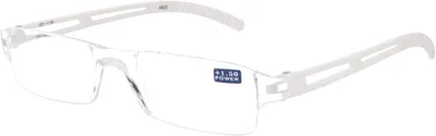 Imagen del producto de Gafas de lectura +3.00 dioptrías, color blanco cristal, ligeras, para una visión nítida