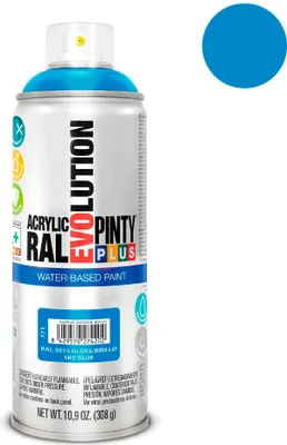 Image de Peinture Aérosol Bleu Ciel Pintyplus Peinture à L'eau, Séchage Rapide, Finition Mate - Pinty Plus