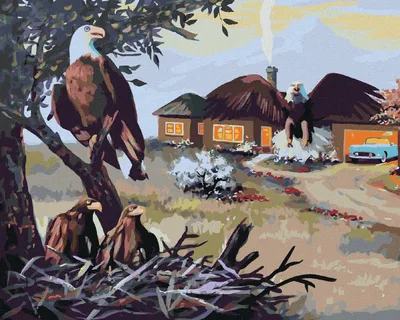 Produktbild von Zuty - Malen nach Zahlen - ADLERNEST IN DER NÄHE DES HAUSES (D. RUSTY RUST), 40x50 cm, mit Keilrahmen (bereits gespannt)