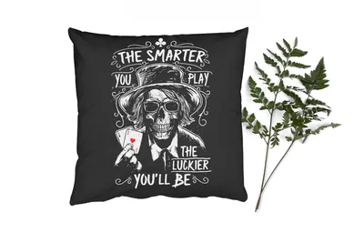 Produktbild von MuchoWow® Zierkissen Sofakissen Wohnzimmer Dekokissen 45x45 cm Mancave - Spielkarten - Retro - Schwarz - Weiß - Schlafpolster - Polster für das Sofa