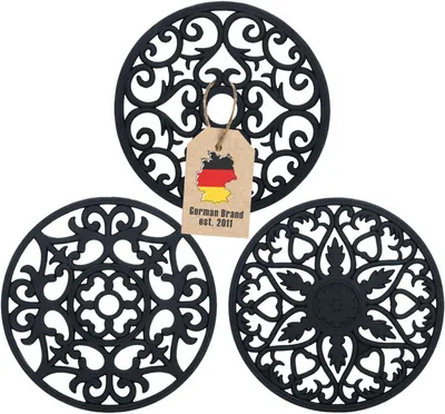 Produktbild von 3-teilige Silikonuntersetzer Set, 19.5 cm, Antihaft, Rutschfest, Hitzebeständig, Spülmaschinenfest