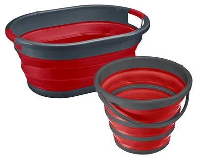 Faltbarer Wäschekorb + Eimer, 24 L & 10 L, platzsparend