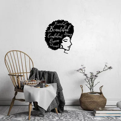 Produktbild von Wallity, BeautifulConfidentQueen - 471, Dekoratives Wandaccessoire aus Metall, 100 % METALL, Schwarz, 60 x 70 cm
