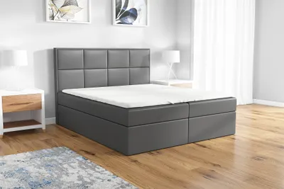 Produktbild von Boxspringbett LAR 160x200 mit 2 Bettkästen, Bonell-Matratze und Topper. Möbel vom Hersteller- Handarbeit! Bett Komplett-Set mit Matratze, Bettkasten & Kopfteil. Modern und robust.