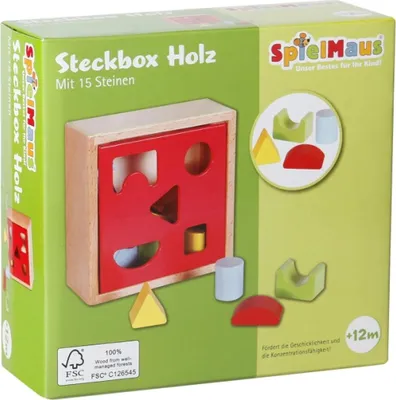 Produktbild von SpielMaus Holz Steckbox 15 Steine