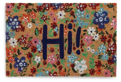 Produktbild von Relaxdays Fußmatte Kokos, Türvorleger Hi, 60 x 40 cm, Abtreter rutschfest, wetterfest, Fußabstreifer innen & außen, bunt