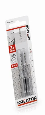 Obrázek produktu pro KREATOR KRT011303 - 2 ks HSS Vrtáků do kovu HEX 2.5 x 78 mm