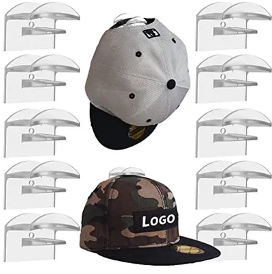 Produktbild von PromoHome® Hutablage Wand – 10 Stück selbstklebende Huthaken, transparent, für Mützen, Schals, Taschen, Handtücher und Kopfhörer