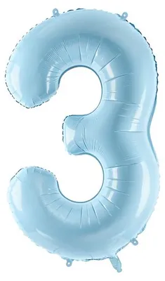 Image de Ballon transparent chiffre 3 bleu clair
