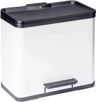 Image de Hailo 0633-230 Poubelle à pédale Öko Trio Plus L - 3 x 9 l, blanc