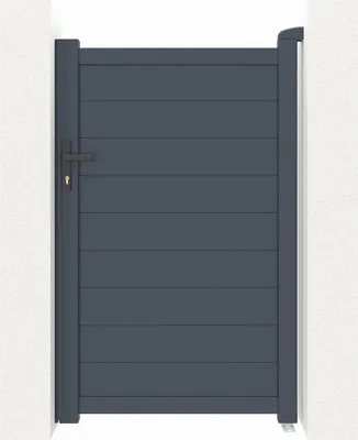 Produktbild von Gartentür aus aluminium 1m EIGER H.160cm grau