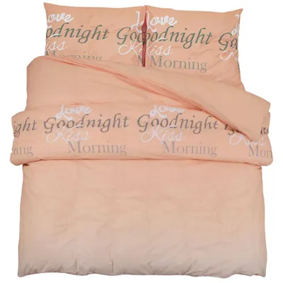 Image de vidaXL Ensemble de literie rose 200x200 cm coton